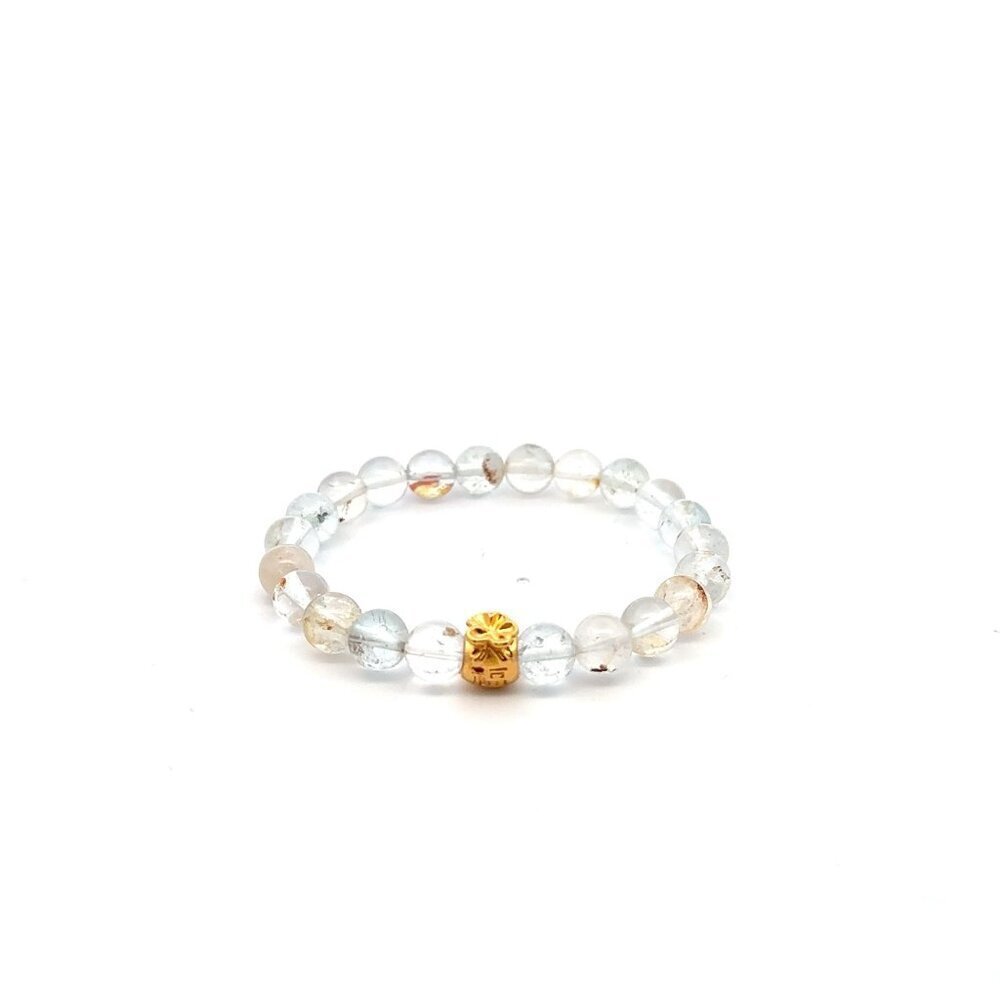 18k Gold Money Bag Lucky Charm Bracelet Gemstones Topaz April Birthstones 6mm 81$
